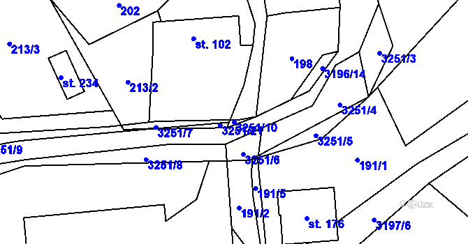 Parcela st. 3251/10 v KÚ Lukavec u Bílovce, Katastrální mapa
