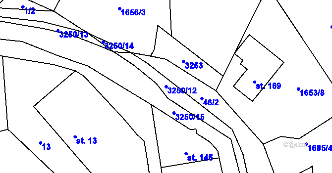Parcela st. 3250/12 v KÚ Lukavec u Bílovce, Katastrální mapa