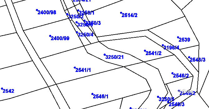 Parcela st. 3250/21 v KÚ Lukavec u Bílovce, Katastrální mapa
