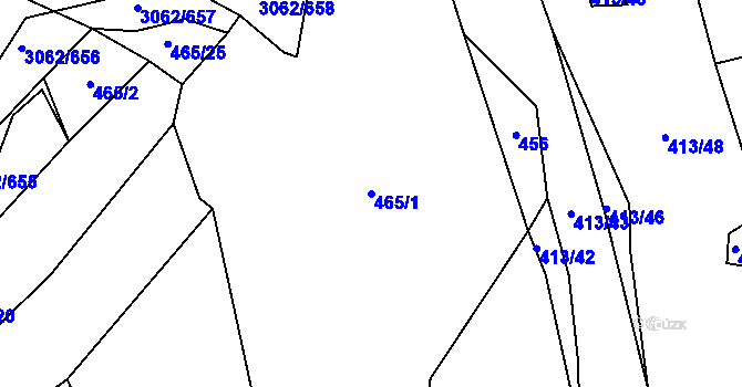 Parcela st. 465/1 v KÚ Lukavec u Bílovce, Katastrální mapa