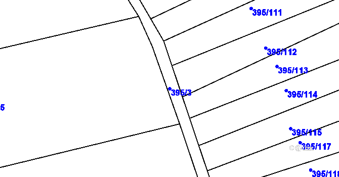 Parcela st. 395/3 v KÚ Lukavec u Bílovce, Katastrální mapa