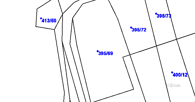Parcela st. 395/69 v KÚ Lukavec u Bílovce, Katastrální mapa