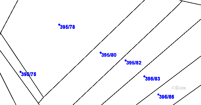 Parcela st. 395/80 v KÚ Lukavec u Bílovce, Katastrální mapa