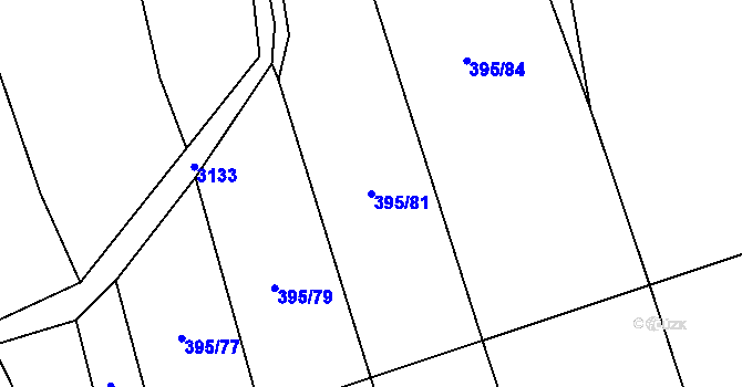 Parcela st. 395/81 v KÚ Lukavec u Bílovce, Katastrální mapa