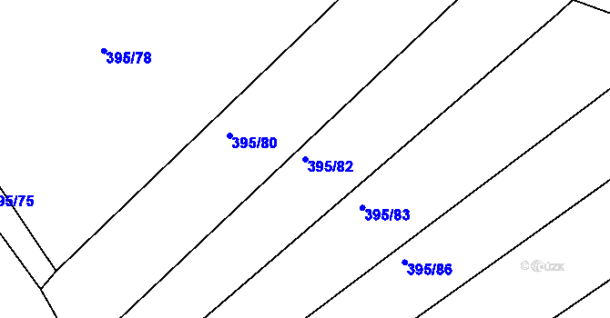 Parcela st. 395/82 v KÚ Lukavec u Bílovce, Katastrální mapa