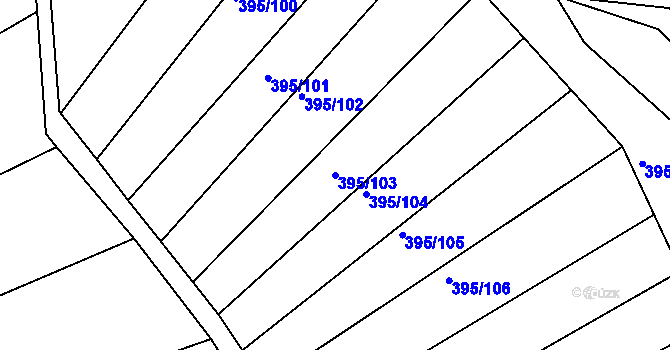 Parcela st. 395/103 v KÚ Lukavec u Bílovce, Katastrální mapa
