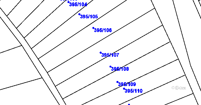 Parcela st. 395/107 v KÚ Lukavec u Bílovce, Katastrální mapa