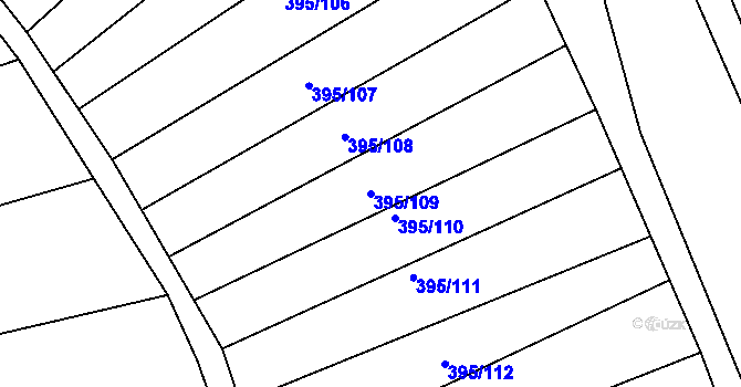 Parcela st. 395/109 v KÚ Lukavec u Bílovce, Katastrální mapa