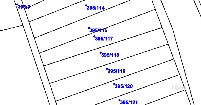 Parcela st. 395/118 v KÚ Lukavec u Bílovce, Katastrální mapa