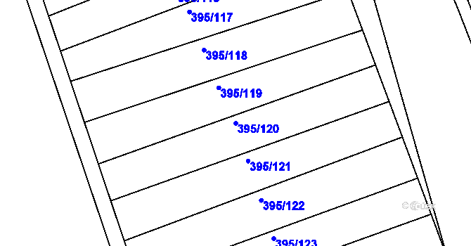 Parcela st. 395/120 v KÚ Lukavec u Bílovce, Katastrální mapa