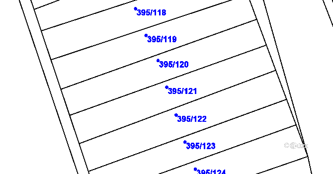 Parcela st. 395/121 v KÚ Lukavec u Bílovce, Katastrální mapa