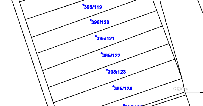 Parcela st. 395/122 v KÚ Lukavec u Bílovce, Katastrální mapa