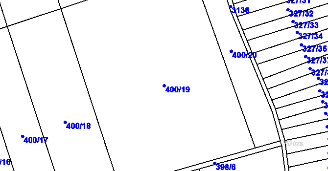 Parcela st. 400/19 v KÚ Lukavec u Bílovce, Katastrální mapa