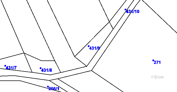 Parcela st. 431/9 v KÚ Lukavec u Bílovce, Katastrální mapa