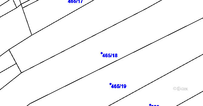 Parcela st. 465/18 v KÚ Lukavec u Bílovce, Katastrální mapa