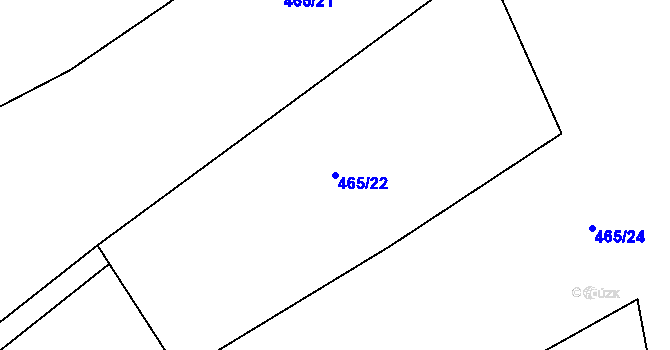 Parcela st. 465/22 v KÚ Lukavec u Bílovce, Katastrální mapa