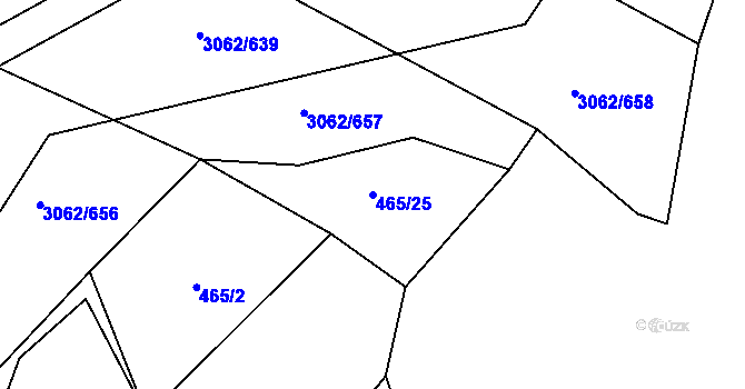 Parcela st. 465/25 v KÚ Lukavec u Bílovce, Katastrální mapa