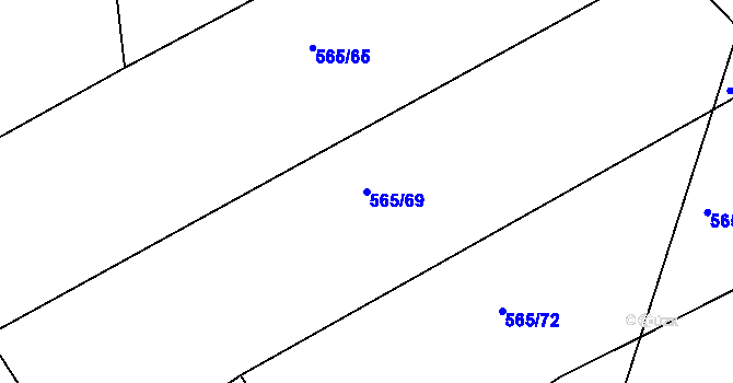 Parcela st. 565/69 v KÚ Lukavec u Bílovce, Katastrální mapa