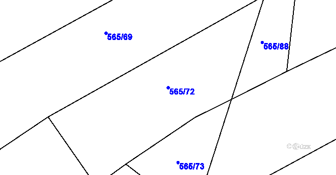 Parcela st. 565/72 v KÚ Lukavec u Bílovce, Katastrální mapa