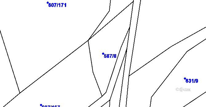Parcela st. 587/8 v KÚ Lukavec u Bílovce, Katastrální mapa