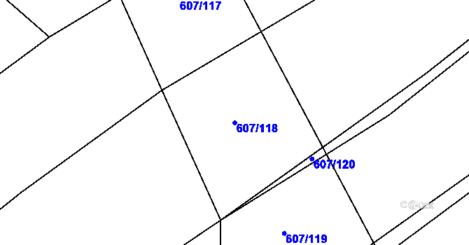 Parcela st. 607/118 v KÚ Lukavec u Bílovce, Katastrální mapa