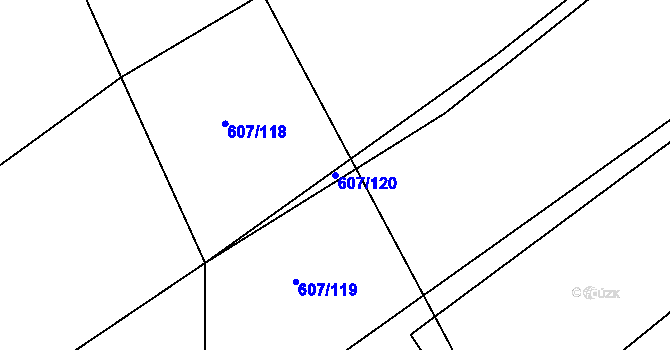 Parcela st. 607/120 v KÚ Lukavec u Bílovce, Katastrální mapa