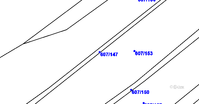 Parcela st. 607/147 v KÚ Lukavec u Bílovce, Katastrální mapa