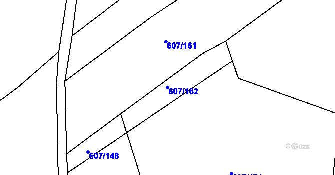 Parcela st. 607/162 v KÚ Lukavec u Bílovce, Katastrální mapa