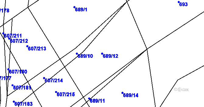 Parcela st. 689/12 v KÚ Lukavec u Bílovce, Katastrální mapa
