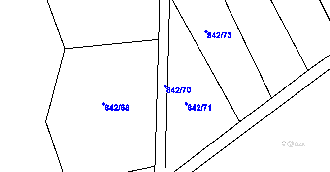 Parcela st. 842/70 v KÚ Lukavec u Bílovce, Katastrální mapa