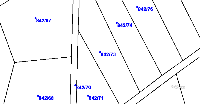 Parcela st. 842/73 v KÚ Lukavec u Bílovce, Katastrální mapa