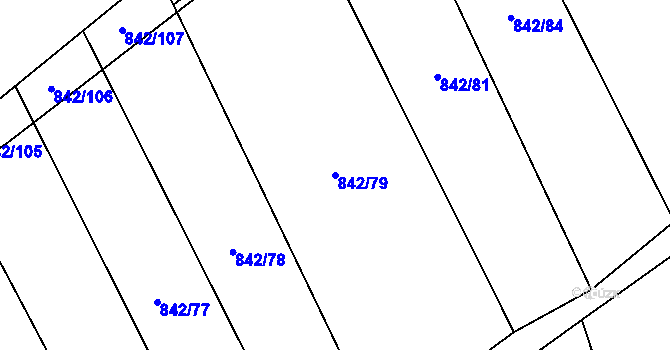 Parcela st. 842/79 v KÚ Lukavec u Bílovce, Katastrální mapa