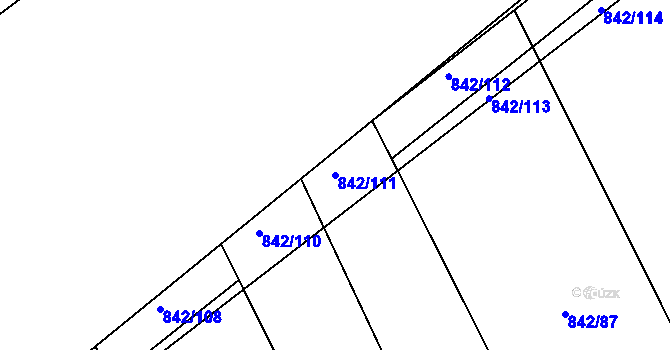 Parcela st. 842/111 v KÚ Lukavec u Bílovce, Katastrální mapa