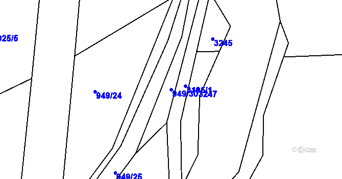 Parcela st. 949/30 v KÚ Lukavec u Bílovce, Katastrální mapa