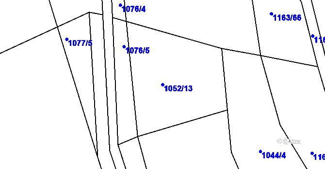 Parcela st. 1052/13 v KÚ Lukavec u Bílovce, Katastrální mapa