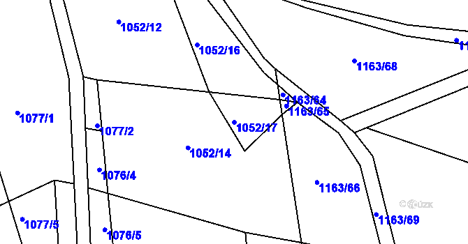 Parcela st. 1052/17 v KÚ Lukavec u Bílovce, Katastrální mapa