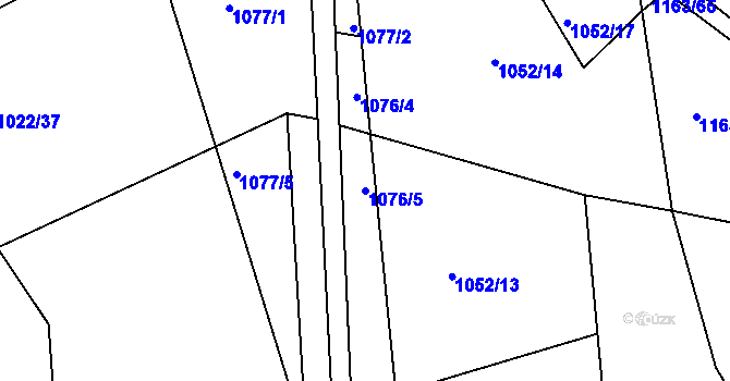 Parcela st. 1076/5 v KÚ Lukavec u Bílovce, Katastrální mapa