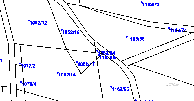 Parcela st. 1163/64 v KÚ Lukavec u Bílovce, Katastrální mapa