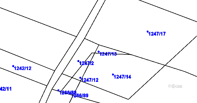Parcela st. 1247/13 v KÚ Lukavec u Bílovce, Katastrální mapa