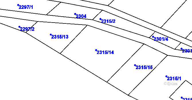 Parcela st. 2315/14 v KÚ Lukavec u Bílovce, Katastrální mapa