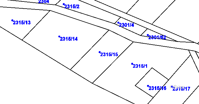 Parcela st. 2315/15 v KÚ Lukavec u Bílovce, Katastrální mapa