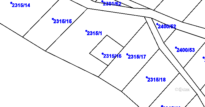 Parcela st. 2315/16 v KÚ Lukavec u Bílovce, Katastrální mapa