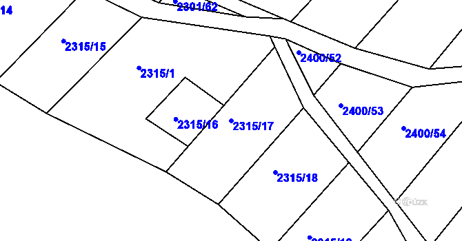 Parcela st. 2315/17 v KÚ Lukavec u Bílovce, Katastrální mapa