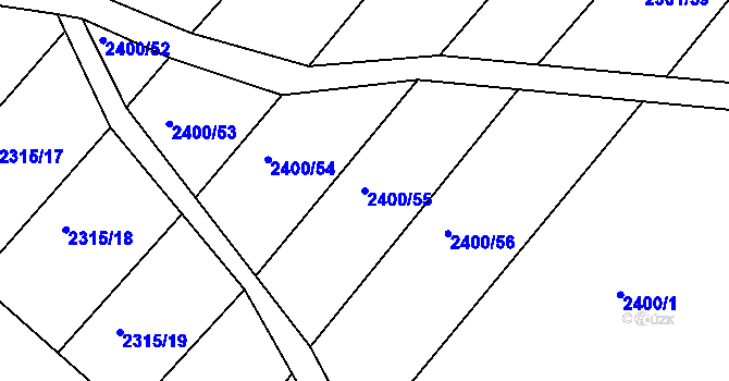 Parcela st. 2400/55 v KÚ Lukavec u Bílovce, Katastrální mapa