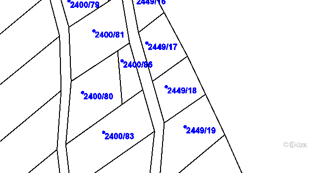 Parcela st. 2449/18 v KÚ Lukavec u Bílovce, Katastrální mapa