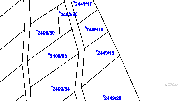 Parcela st. 2449/19 v KÚ Lukavec u Bílovce, Katastrální mapa