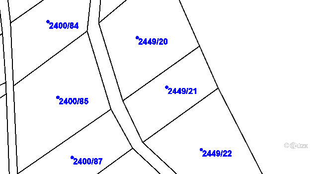 Parcela st. 2449/21 v KÚ Lukavec u Bílovce, Katastrální mapa