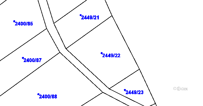 Parcela st. 2449/22 v KÚ Lukavec u Bílovce, Katastrální mapa