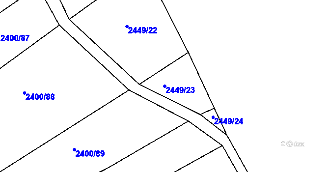 Parcela st. 2449/23 v KÚ Lukavec u Bílovce, Katastrální mapa