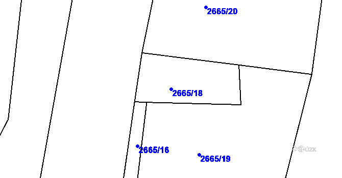 Parcela st. 2665/18 v KÚ Lukavec u Bílovce, Katastrální mapa